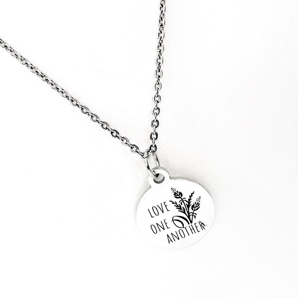 Scripture Gift, Love One Another Necklace, John 13 34 Necklace, Faith Gifts, Love One Another Charm, Gift For Her, Christian Jewelry Gift