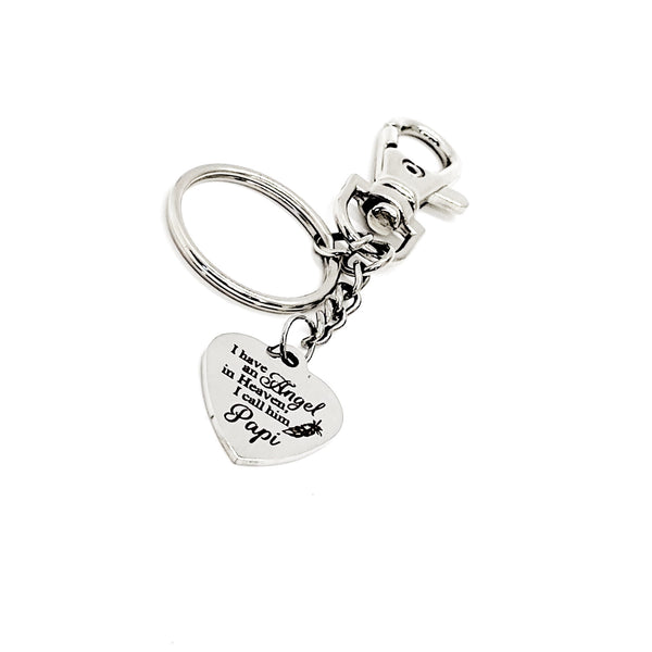 Father Memorial, I Have An Angel In Heaven I Call Him Papi Keychain, Loss Of Dad, Spanish Father, Papi Memorial, Sympathy Gift