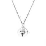 Food Allergy Necklace, Food Allergy Medical Charm, Charm Necklace, Medical Notification Jewelry, Medical Notification Charm Necklace