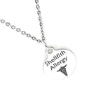 Shellfish Allergy Necklace, Shellfish Allergy Medical ID, Allergic Reaction Medical Notification, Medical Condition Necklace