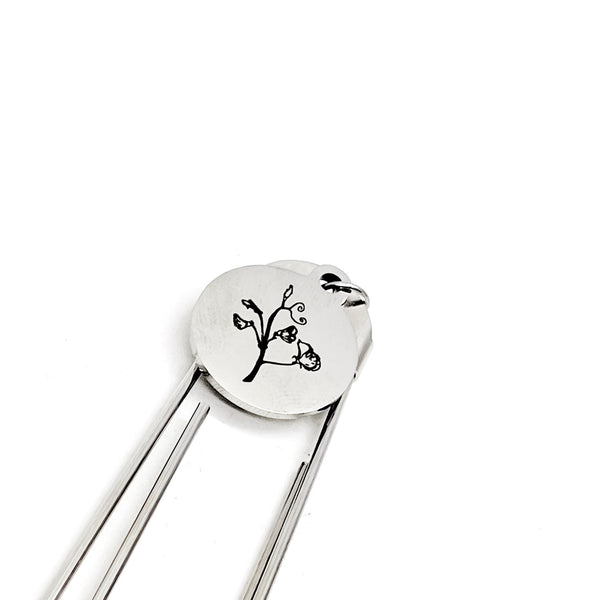 Birth Month Flower Bookmark, April Flower Bookmark,  Sweet Pea Bookmark, Charm Bookmark, April Birthday Gift, Reader Gift, Charm Bookmark