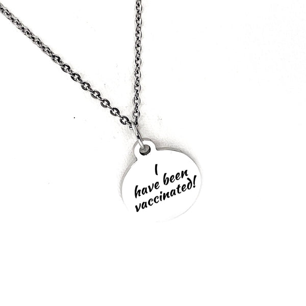 I Have Been Vaccinated Necklace, Vaccination Medical ID, COVID Vaccinated Medical Condition Medical Notification, Medical Condition Necklace