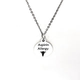Aspirin Allergy Necklace, Allergic To Aspirin Medical ID, Aspirin Allergy Medical Condition Medical Notification, Medical Condition Necklace
