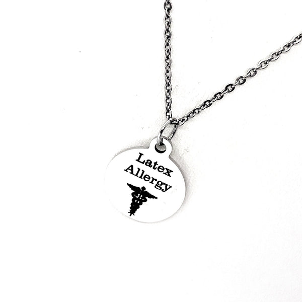 Latex Allergy Necklace, Allergic To Latex Medical ID, Latex Allergy Medical Condition Medical Notification, Medical Condition Necklace