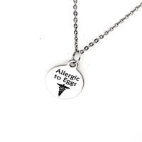 Allergic To Eggs Necklace, Medical ID, Egg Allergy Medical Condition Medical Notification, Medical Condition Necklace