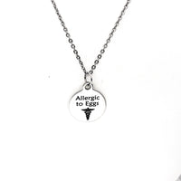 Allergic To Eggs Necklace, Medical ID, Egg Allergy Medical Condition Medical Notification, Medical Condition Necklace