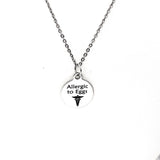 Allergic To Eggs Necklace, Medical ID, Egg Allergy Medical Condition Medical Notification, Medical Condition Necklace