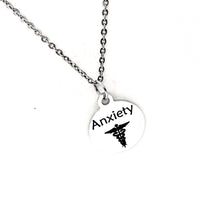 Anxiety Necklace, Anxiety Medical ID Charm, Anxiety Medical Condition Medical Notification, Medical Condition Necklace