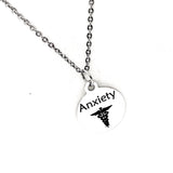 Anxiety Necklace, Anxiety Medical ID Charm, Anxiety Medical Condition Medical Notification, Medical Condition Necklace