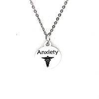 Anxiety Necklace, Anxiety Medical ID Charm, Anxiety Medical Condition Medical Notification, Medical Condition Necklace