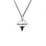 Anxiety Necklace, Anxiety Medical ID Charm, Anxiety Medical Condition Medical Notification, Medical Condition Necklace