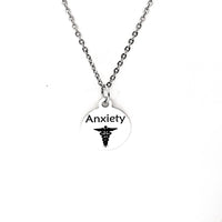 Anxiety Necklace, Anxiety Medical ID Charm, Anxiety Medical Condition Medical Notification, Medical Condition Necklace