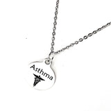 Asthma Necklace, Asthma Medical ID Charm, Asthma Medical Condition Medical Notification, Medical Condition Necklace