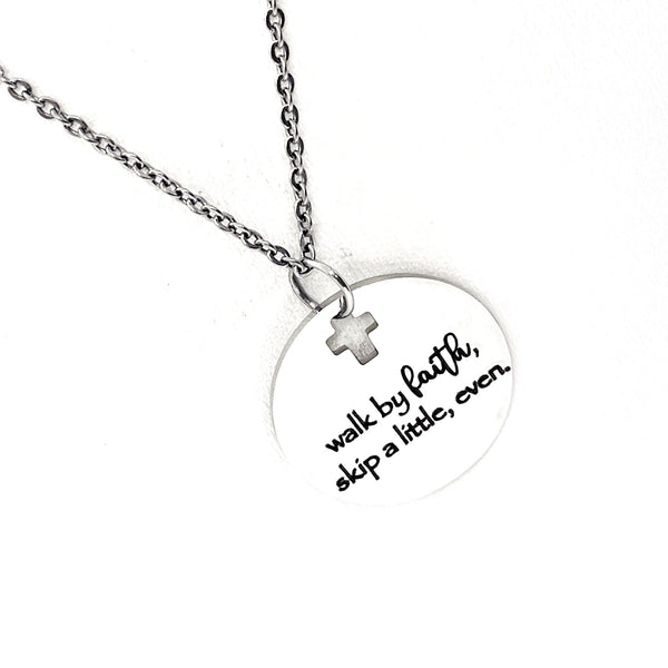 Walk in Faith, Skip A Little Even Necklace, Christian Jewelry, Faith Gifts, Christian Gifts, Gift For Her, Daughter Gift, Baptism Gift