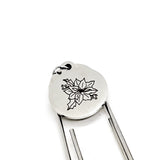 Birth Month Flower Bookmark, December Flower Bookmark, Poinsettia Bookmark, Charm Bookmark, December Birthday Gift, Charm Bookmark