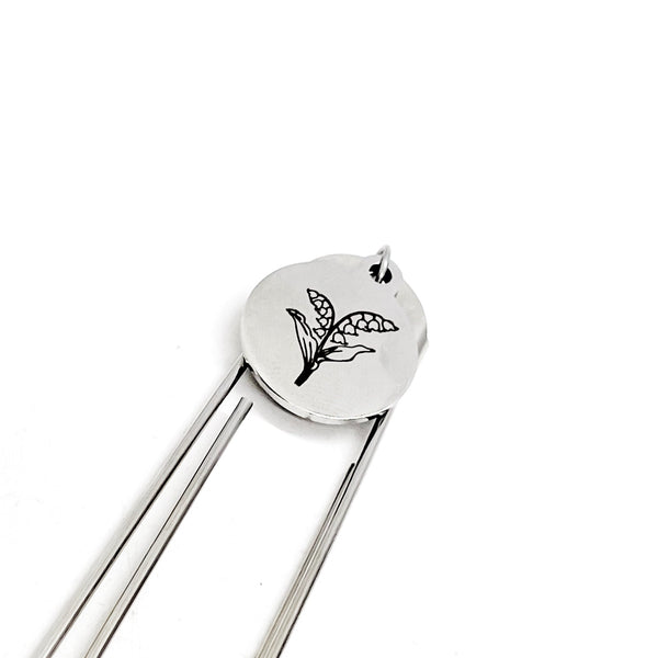 Birth Month Flower Bookmark, May Flower Bookmark, Lily of the Valley Bookmark, Charm Bookmark, May Birthday Gift, Charm Bookmark