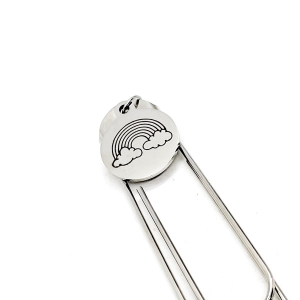 Rainbow Bookmark, Behind The Clouds Bookmark, Charm Bookmark, Loyalty Gift, Friend Gift, Rainbow Lover, Happy Gift, Charm Bookmark