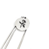 Birth Month Flower Bookmark, June Flower Bookmark, Rose Bookmark, Charm Bookmark, Rose Birthday Gift, Charm Bookmark