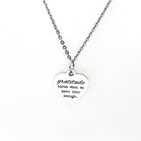 Gratitude Necklace, Positive Affirmation Jewelry, Gratitude Mindset, Gratitude Turns What We Have Into Enough, Affirmation Jewelry Gift
