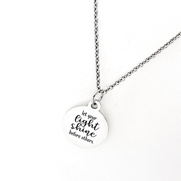 Scripture Gifts, Let Your Light Shine Before Others Necklace, Matthew 5 16 Scripture, Scripture Quote, Faith Gifts, Christian Gifts For Her