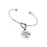 Dog Owner Gift, Dog Lover Bracelet, Dogs Books Tea, My Favorite Things Jewelry, Gift For Her, Book Lover Gift, Tea Lover Gift