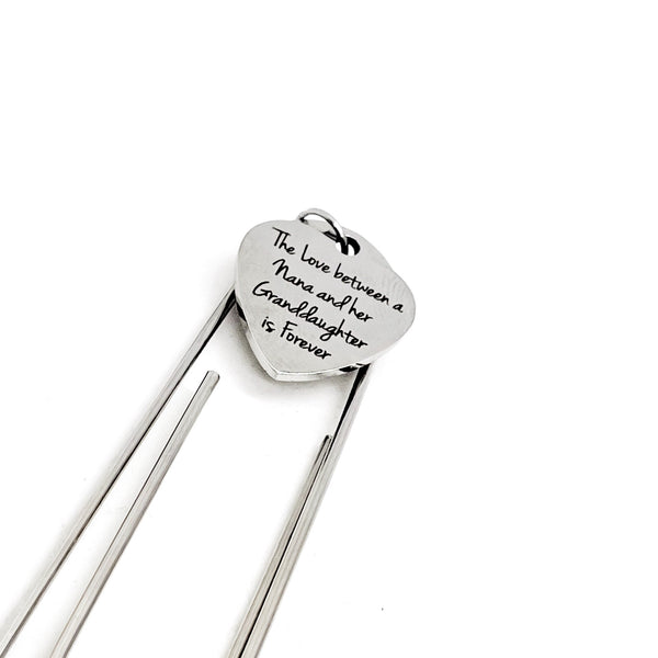 Nana Gift, Granddaughter Gift, The Love Between A Nana And Her Granddaughter Is Forever, Reader Gift, Charm Bookmark, Nana Bookmark Gift