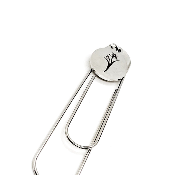 Birth Month Flower Bookmark, March Flower Bookmark, Daffodil Bookmark, Charm Bookmark, March Birthday Gift, Reader Gift, Charm Bookmark