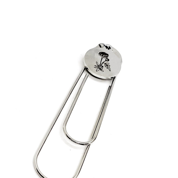 Birth Month Flower Bookmark, October Flower Bookmark, Marigold Bookmark, Charm Bookmark, October Birthday Gift, Reader Gift, Charm Bookmark