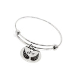 Son Memorial, He Is My Angel Bracelet, Charm Stacking Bangle, Remembering Him, Love My Son, Grieving Mom, Sympathy Gift, Gift For Her