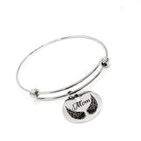 Mom Memorial, Mom Is My Angel Bracelet, Charm Stacking Bangle, Remembering Her, Love My Mom, Grieving Mom, Sympathy Gift, Gift For Her