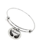 Husband Memorial, Husband Is My Angel Bracelet, Charm Stacking Bangle, Remembering Him, Love My Husband, Grieving Wife, Sympathy Gift