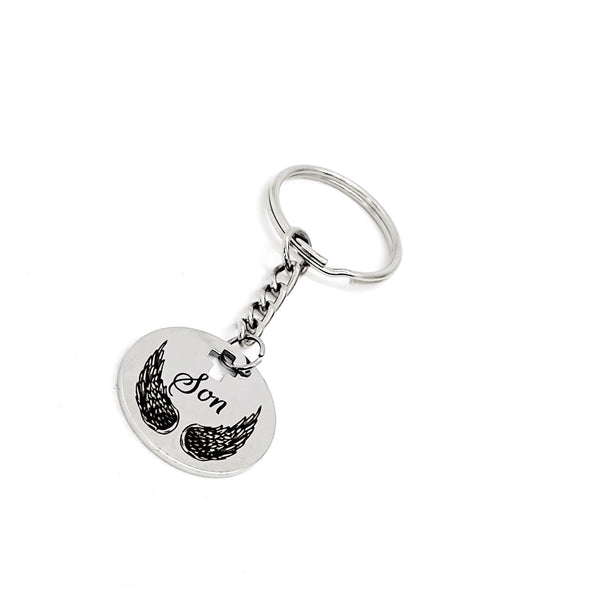 Son Memorial Gift, Son Angel Wings Keychain, Remembering Him, My Son Is My Angel, Son Memories, Loss Of Son Keychain, Death Of Son