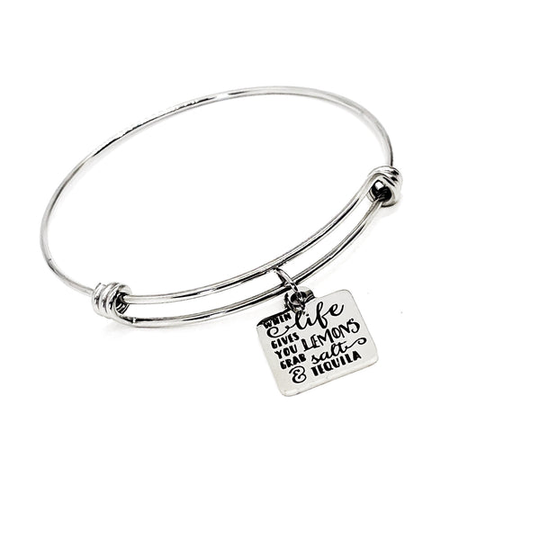 Tough Times Gift, When Life Gives Your Lemons Bracelet, Grab Salt And Tequila, Girlfriend Gift, Girls Getaway Gift, Girls Trip, Sympathy