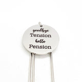 Retirement Gift, Goodbye Tension Hello Pension Bookmark, Reader Gift, Retirement Reader, Book Lover Gift, Office Retirement, Charm Bookmark