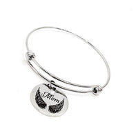 Mom Memorial, Mom Is My Angel Bracelet, Charm Stacking Bangle, Remembering Her, Love My Mom, Grieving Mom, Sympathy Gift, Gift For Her