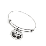 Mom Memorial, Mom Is My Angel Bracelet, Charm Stacking Bangle, Remembering Her, Love My Mom, Grieving Mom, Sympathy Gift, Gift For Her