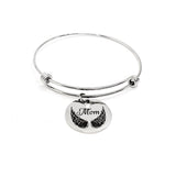 Mom Memorial, Mom Is My Angel Bracelet, Charm Stacking Bangle, Remembering Her, Love My Mom, Grieving Mom, Sympathy Gift, Gift For Her