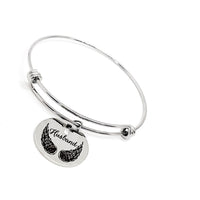 Husband Memorial, Husband Is My Angel Bracelet, Charm Stacking Bangle, Remembering Him, Love My Husband, Grieving Wife, Sympathy Gift