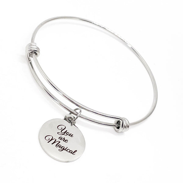 Encouragement Gift, You Are Magical Bracelet, Motivating Gift, Graduation Gift, Wedding Gift, Daughter Charm Bracelet, Stacking Bangle