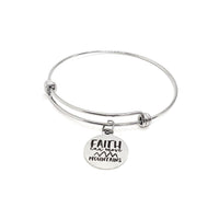 Faith Gifts, Faith Can Move Mountains Charm Bracelet, Matthew 17 20, Mountain Moving Faith, Mustard Seed Faith, Christian Gift, Charm Bangle