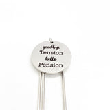 Retirement Gift, Goodbye Tension Hello Pension Bookmark, Reader Gift, Retirement Reader, Book Lover Gift, Office Retirement, Charm Bookmark