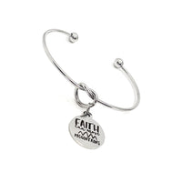 Faith Gift, Faith Can Move Mountains Charm Bracelet, Mountain Moving Faith, Mustard Seed Faith, Matthew 17 20, Charm Bangle, Cuff Bracelet