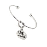 Faith Gift, Faith Can Move Mountains Charm Bracelet, Mountain Moving Faith, Mustard Seed Faith, Matthew 17 20, Charm Bangle, Cuff Bracelet