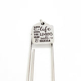 Encouragement Gift, When Life Gives You Lemons Bookmark, Planner Gift, Tough Times Gift, Charm Bookmark, Paperclip Bookmark, Motivating Gift