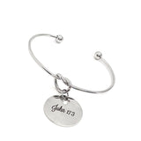 Faith Jewelry, John 17 3 Charm Bracelet, Knowing Jesus, Eternal Life, Baptism Gift, Christian Woman Gift, Strong Daughter Gift