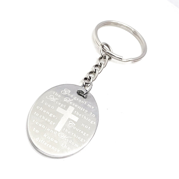 Serenity Prayer Keychain, Christian Keychain, God Grant Me, Serenity Prayer Gift, Serenity Prayer Charm, Recovery Gift, Recovery Keychain
