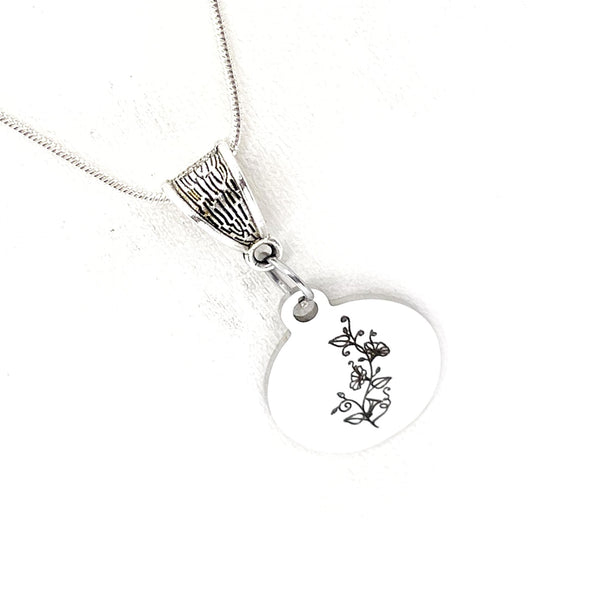 Birth Month Flower Necklace, September Morning Glory Necklace, Birthday Gifts, Birth Month Necklace, Gift For Her, Daughter Gift, Wife Gift