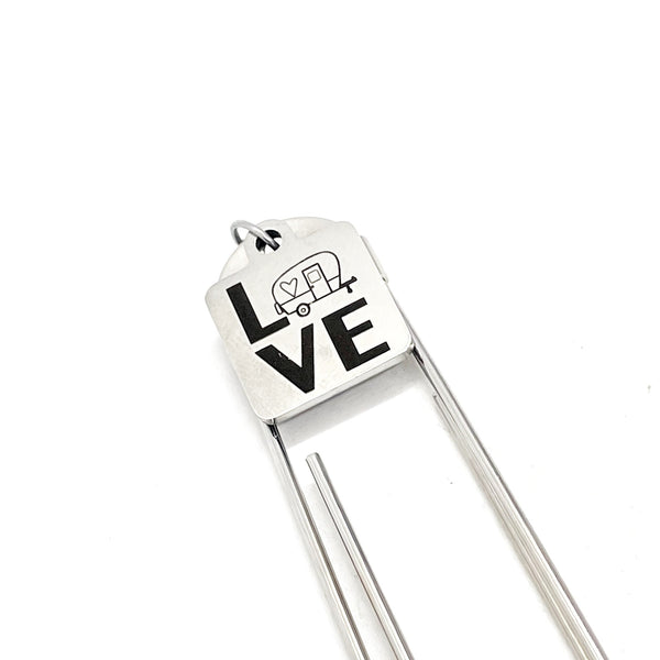 Camping Gift, Love Camping Bookmark, Reader Gift, Charm Bookmark, Paperclip Bookmark, Planner Bookmark, Camping And Reading, Book Club Gift