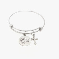 Faith Gift, John 3 Sixteen Bracelet, For God So Loved The World, Charm Bangle, Scripture Gifts, Salvation Verse, Baptism Gifts, Cross Charm