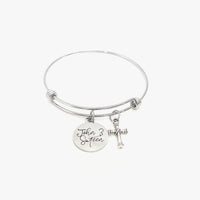 Faith Gift, John 3 Sixteen Bracelet, For God So Loved The World, Charm Bangle, Scripture Gifts, Salvation Verse, Baptism Gifts, Cross Charm